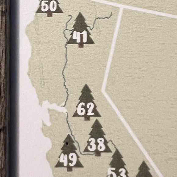 Framed National Park Map Checklist- push pin map - Picture 4 of 4